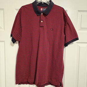 Chaps Ralph Lauren Men’s Red/Navy Striped Polo Size Large